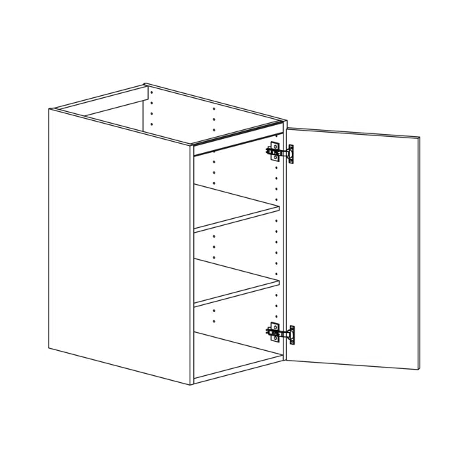 Base cabinet with two shelves 400mm