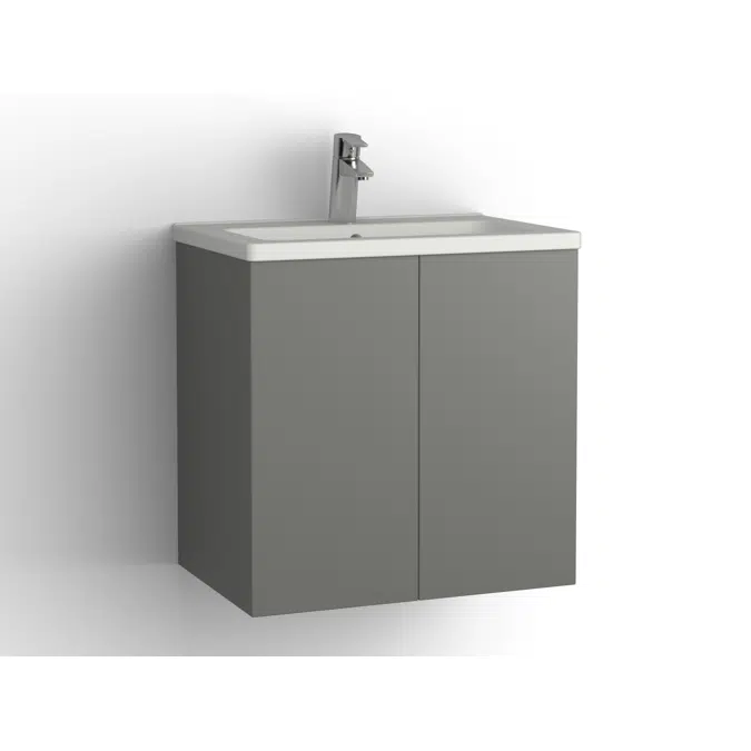 Free bathroom cabinet with washbasin 615 Compact door, single finish