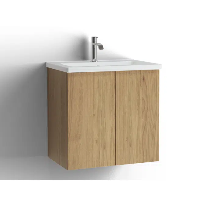 Free bathroom cabinet with washbasin 615 Compact door, single finish