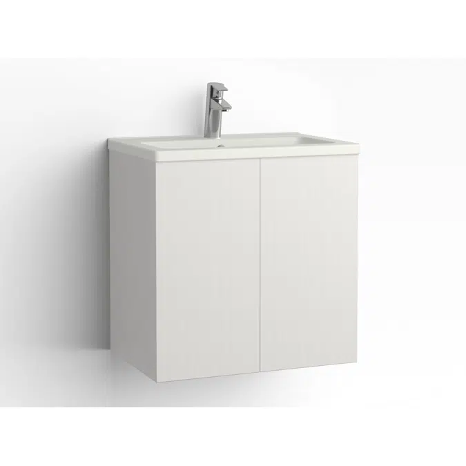 Free bathroom cabinet with washbasin 615 Compact door, single finish
