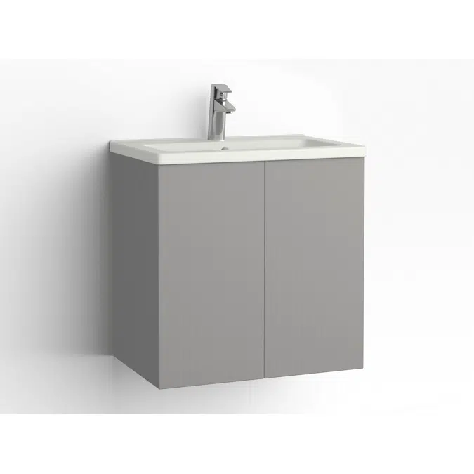 Free bathroom cabinet with washbasin 615 Compact door, single finish