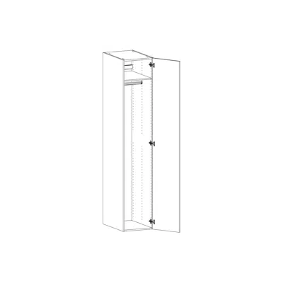 Image pour High cabinet height 2100mm with one shelf and clothing bar 400mm
