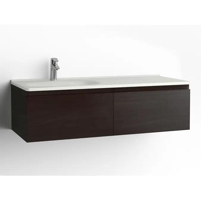 Flow bathroom cabinet with washbasin 1200 left 2 drawers, single finish