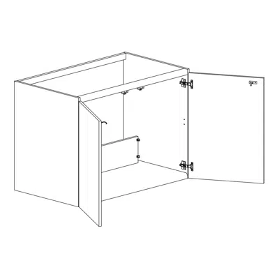 Image pour Base cabinet for sink with retracted 460 bottom, door 1000mm