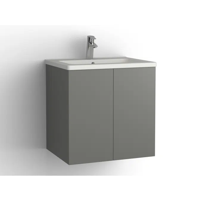 Free bathroom cabinet with washbasin 615 door, single finish