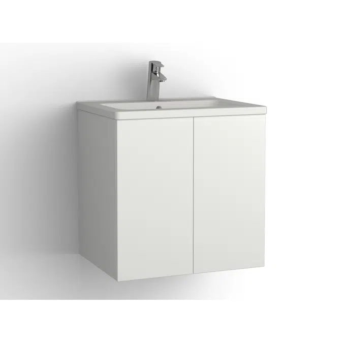 Free bathroom cabinet with washbasin 615 door, single finish