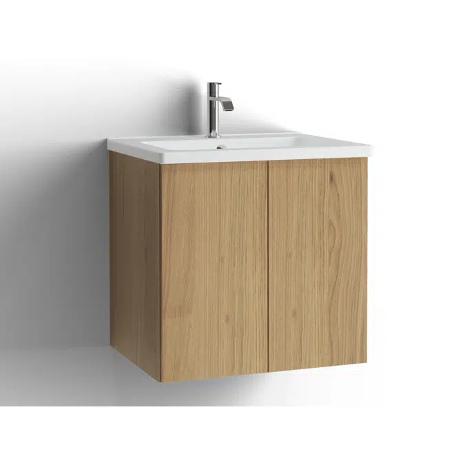 Free bathroom cabinet with washbasin 615 door, single finish