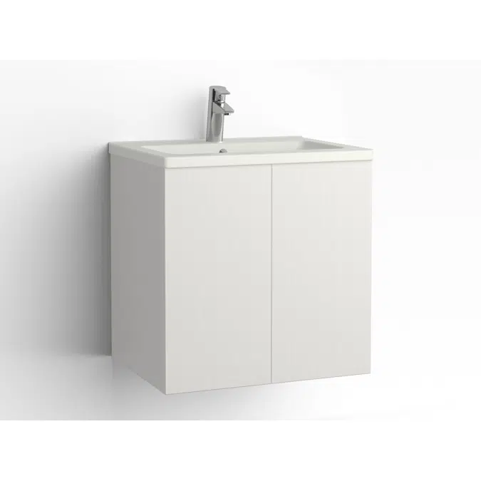 Free bathroom cabinet with washbasin 615 door, single finish