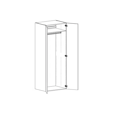 Image for High cabinet height 2100mm with one shelf and clothing bar 800mm