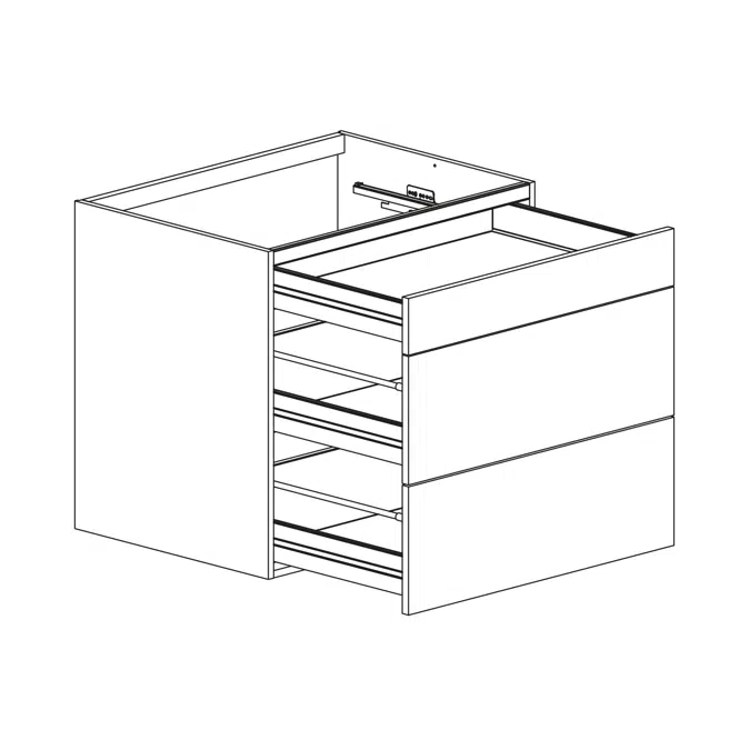 Base cabinet with three drawers 800mm