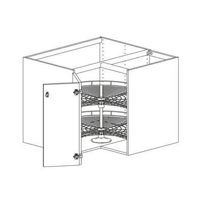 画像 Base cabinet corner with two carousel shelves Dragon 900mm