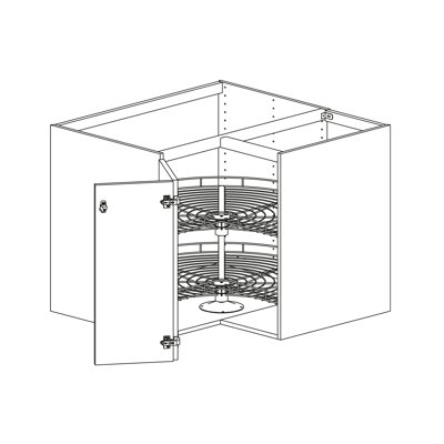 Image for Base cabinet corner with two carousel shelves Dragon 900mm