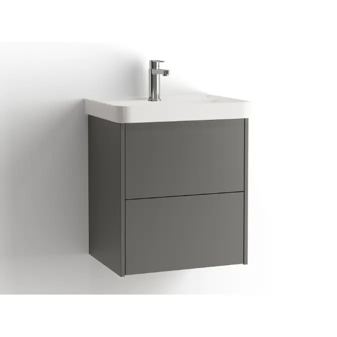 Mezzo Frame bathroom cabinet with washbasin 530 drawers, single finish