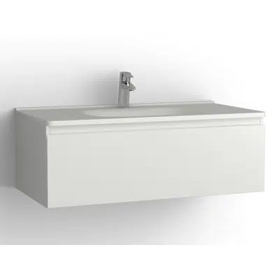 afbeelding voor Flow bathroom cabinet with washbasin 1000 1 drawer, single finish