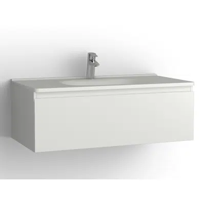 Image for Flow bathroom cabinet with washbasin 1000 1 drawer, single finish