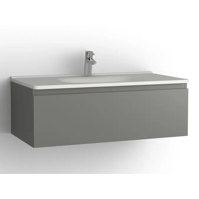 Flow bathroom cabinet with washbasin 1000 1 drawer, single finish