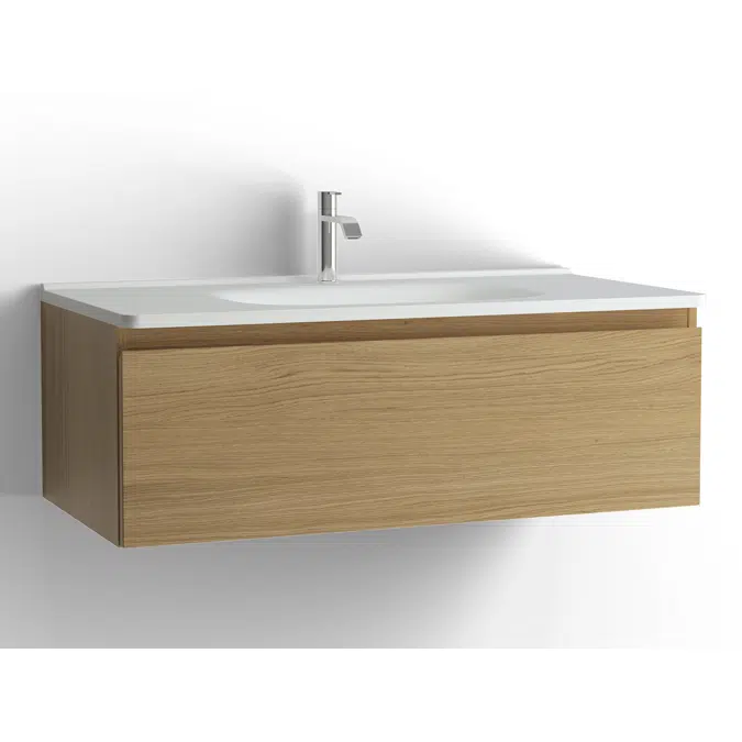 Flow bathroom cabinet with washbasin 1000 1 drawer, single finish