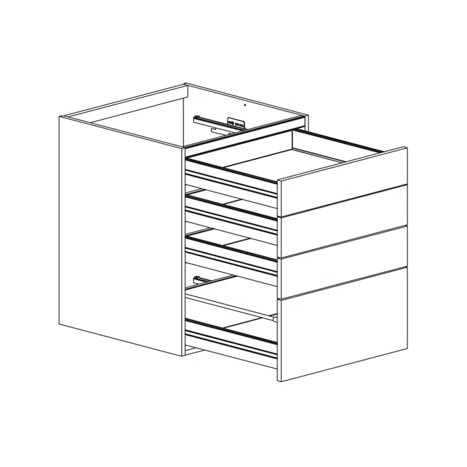 Base cabinet with four drawers 600mm