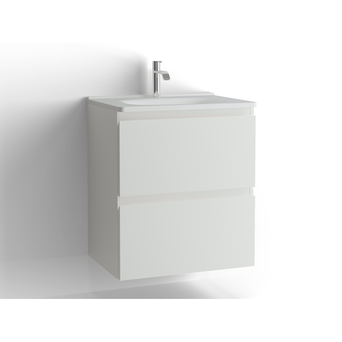 BIM objects - Free download! Flow bathroom cabinet with washbasin 600 2 ...