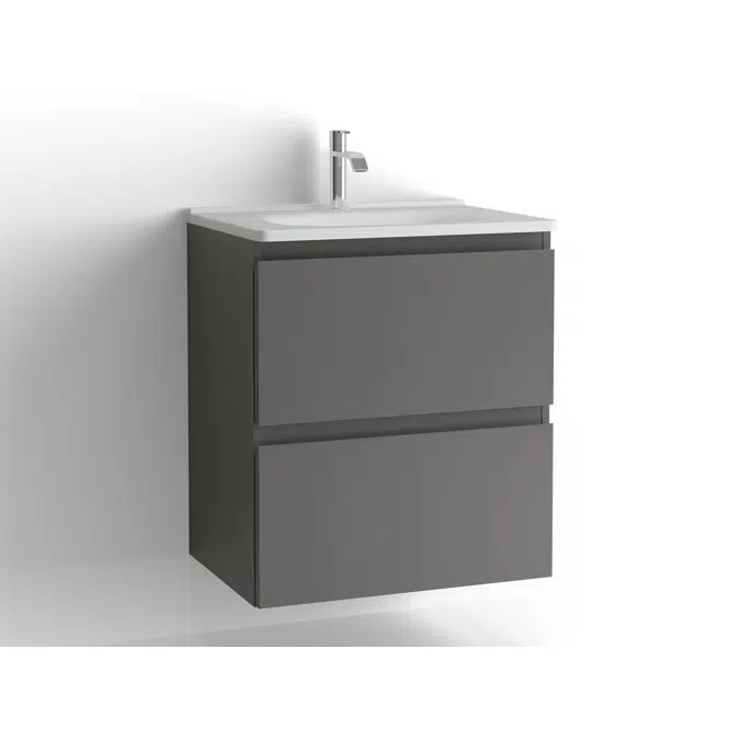 BIM objects - Free download! Flow bathroom cabinet with washbasin 600 2 ...
