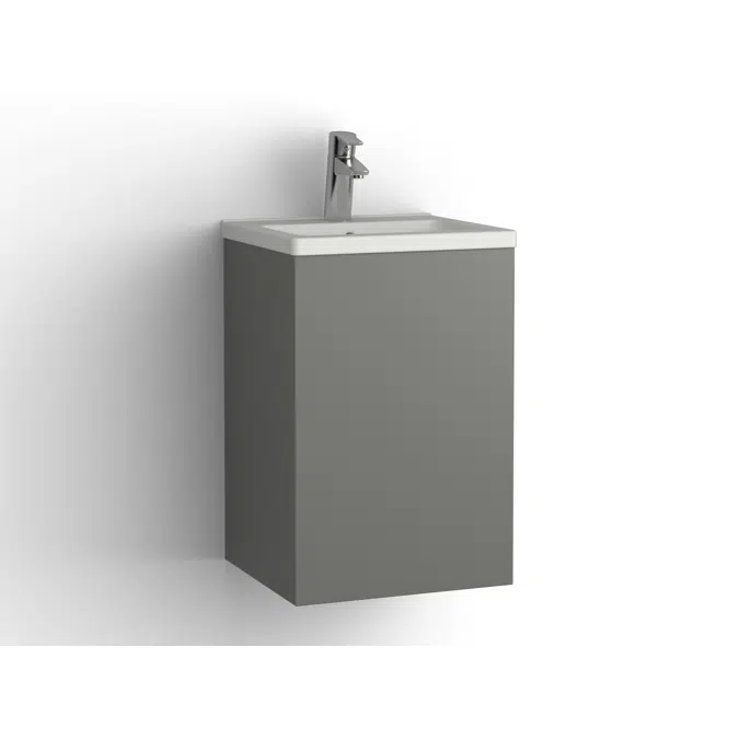 Free bathroom cabinet with washbasin 415 door, single finish