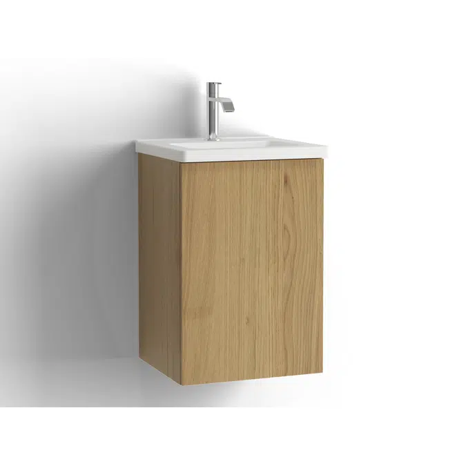 Free bathroom cabinet with washbasin 415 door, single finish