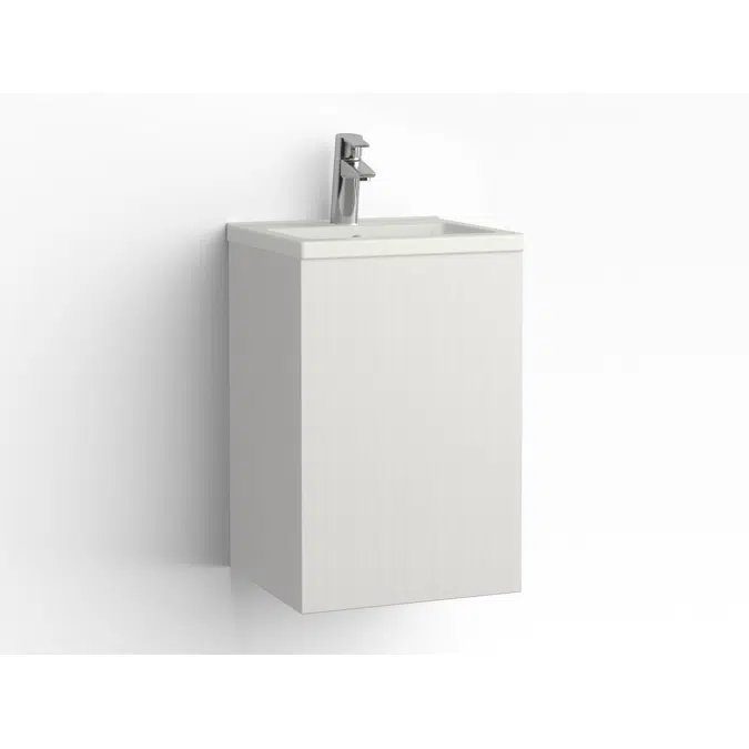 Free bathroom cabinet with washbasin 415 door, single finish