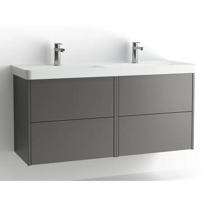 Mezzo Frame bathroom cabinet with washbasin 1230 drawers, single finish