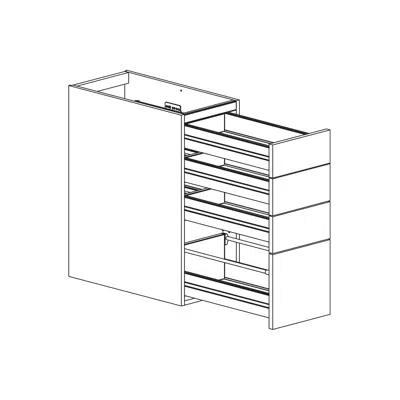Image for Base cabinet with four drawers 300mm