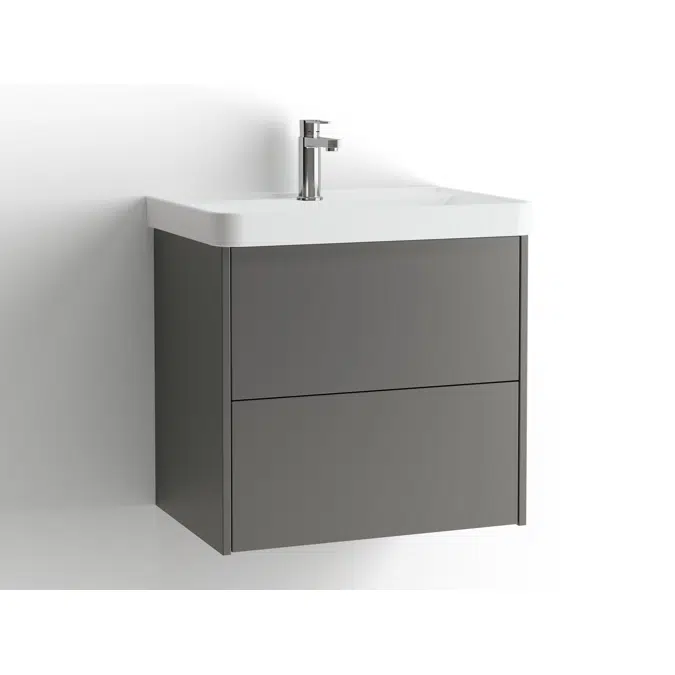 Mezzo Frame bathroom cabinet with washbasin 630 drawers, single finish