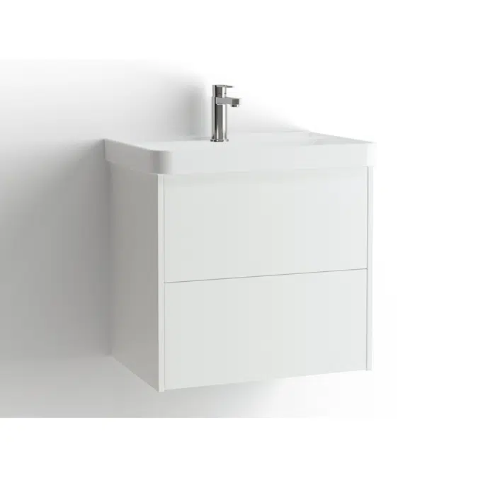 Mezzo Frame bathroom cabinet with washbasin 630 drawers, single finish