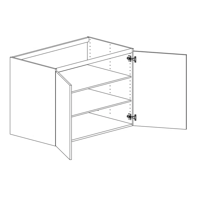 Base cabinet with two shelves 1000mm