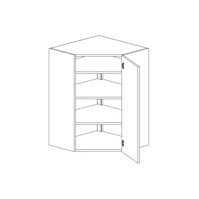 画像 Wall cabinet height 850mm with three shelves corner diagonal 600/600mm