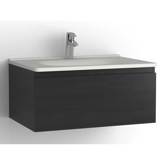 Flow bathroom cabinet with washbasin 750 1 drawer, single finish