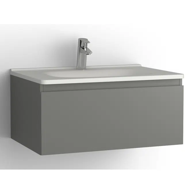 Flow bathroom cabinet with washbasin 750 1 drawer, single finish