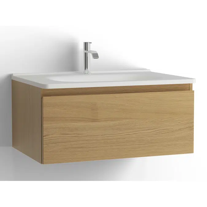 Flow bathroom cabinet with washbasin 750 1 drawer, single finish