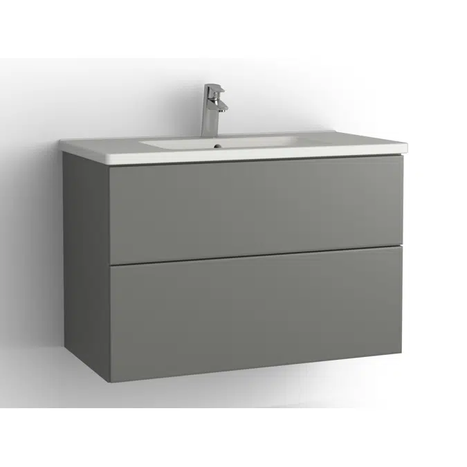 Free bathroom cabinet with washbasin 915 drawers, single finish