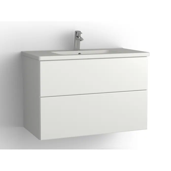 Free bathroom cabinet with washbasin 915 drawers, single finish