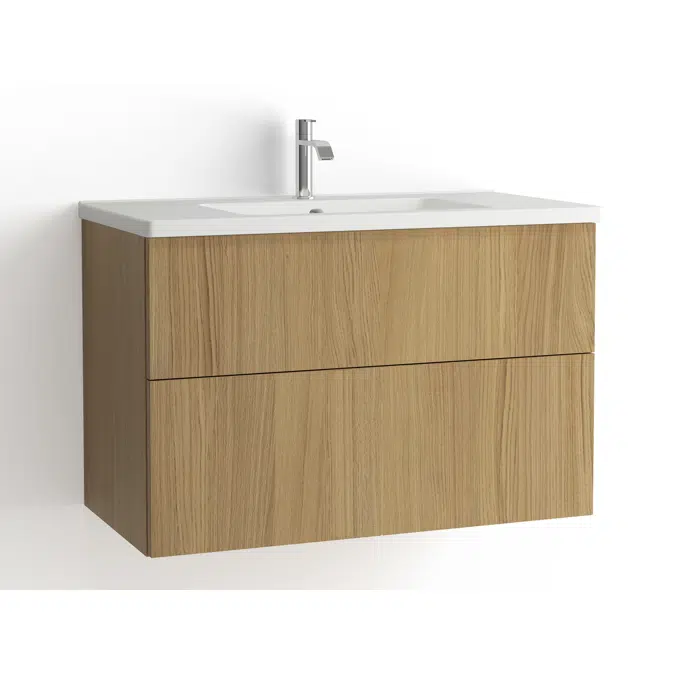 Free bathroom cabinet with washbasin 915 drawers, single finish