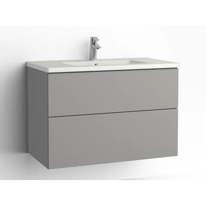 Free bathroom cabinet with washbasin 915 drawers, single finish