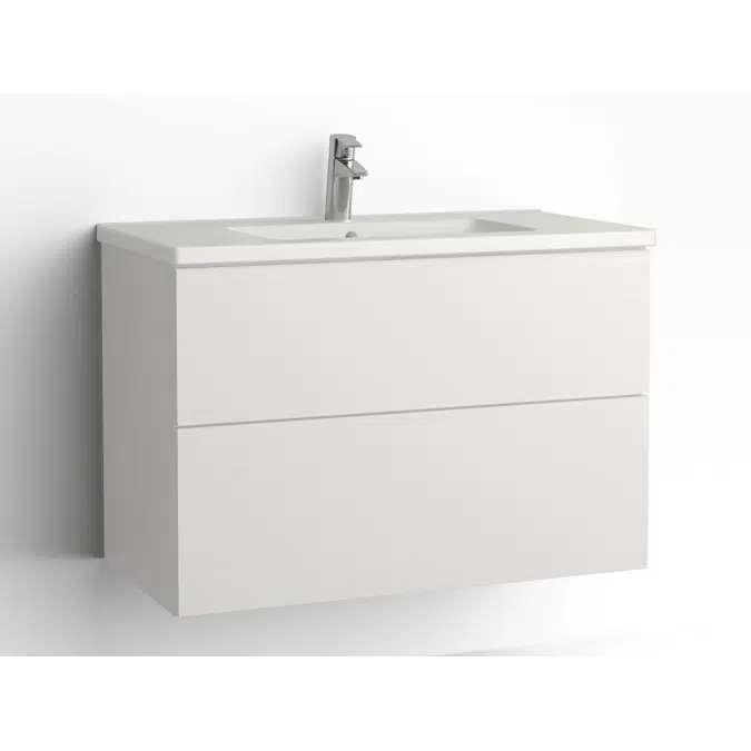 Free bathroom cabinet with washbasin 915 drawers, single finish