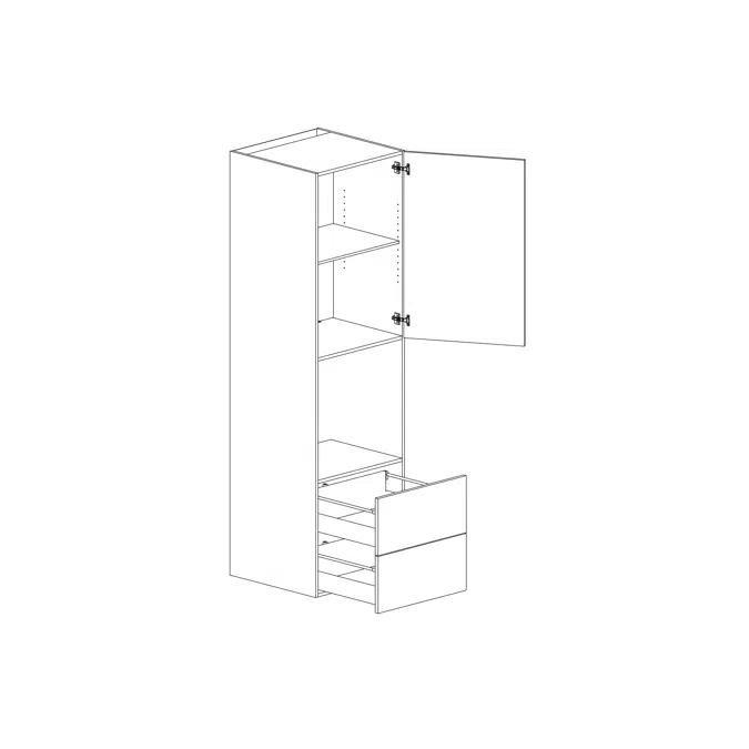 BIM objects - Free download! High cabinet height 2100mm with opening ...