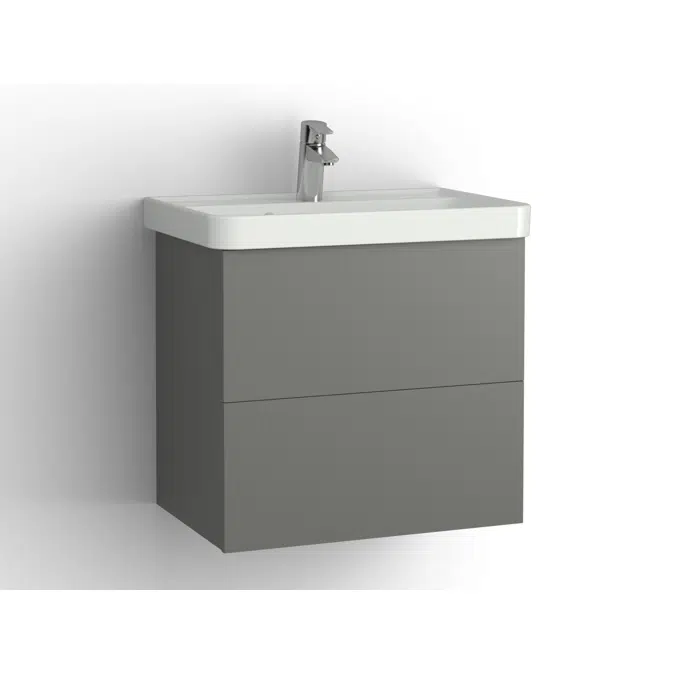 Mezzo bathroom cabinet with washbasin 630 drawers, single finish