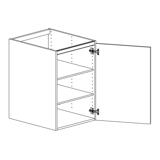 Base cabinet with two shelves 500mm