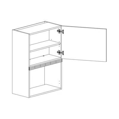 Image for Wall cabinet height 850mm with one shelf for micro 600mm