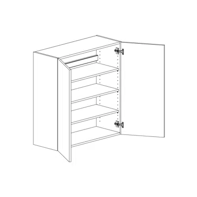 kuva kohteelle Wall cabinet height 850mm with three shelves and two doors 800mm