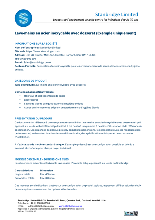 Fiche Technique BIM 2025 - Lave-mains en acier inoxydable avec dosseret (Exemple uniquement).pdf