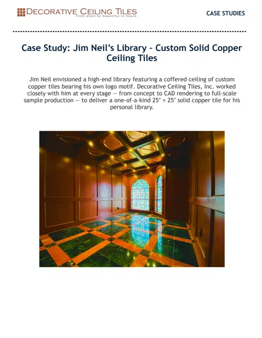 Case Study_ Jim Neil’s Library – Custom Solid Copper Ceiling Tiles.pdf