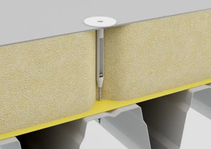 System of fastenings for thermal and hydro insulation of flat roofs - fastenings for thermal and hydro insulation of flat roofs