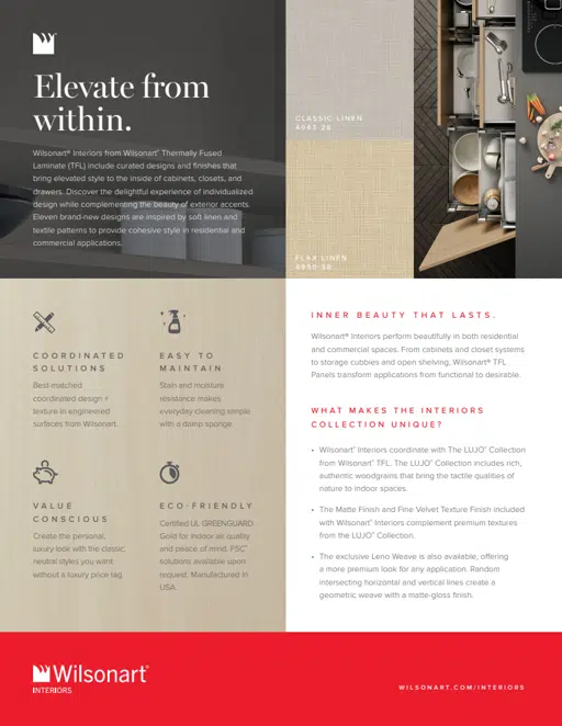 Wilsonart Interiors Overview Sheet